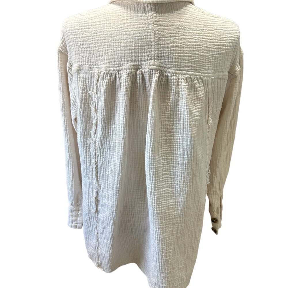 Free People Cream Button Down Shirt - Picture 5 of 10